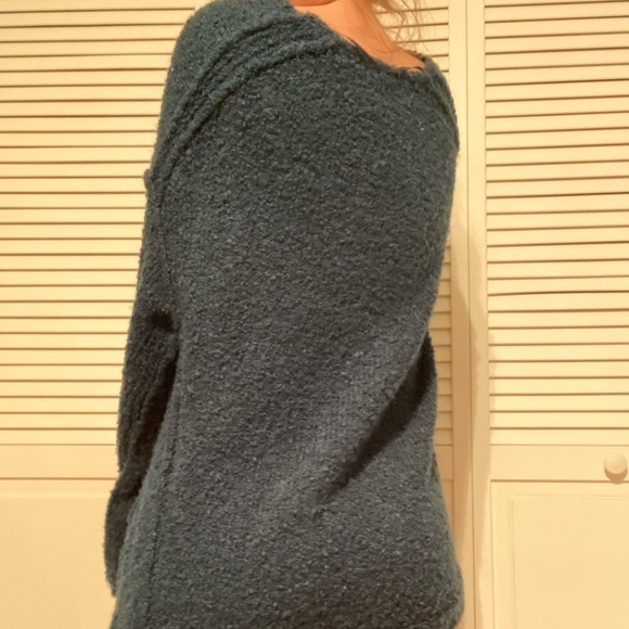 Free People Teal Oversized Sweater - Picture 5 of 6